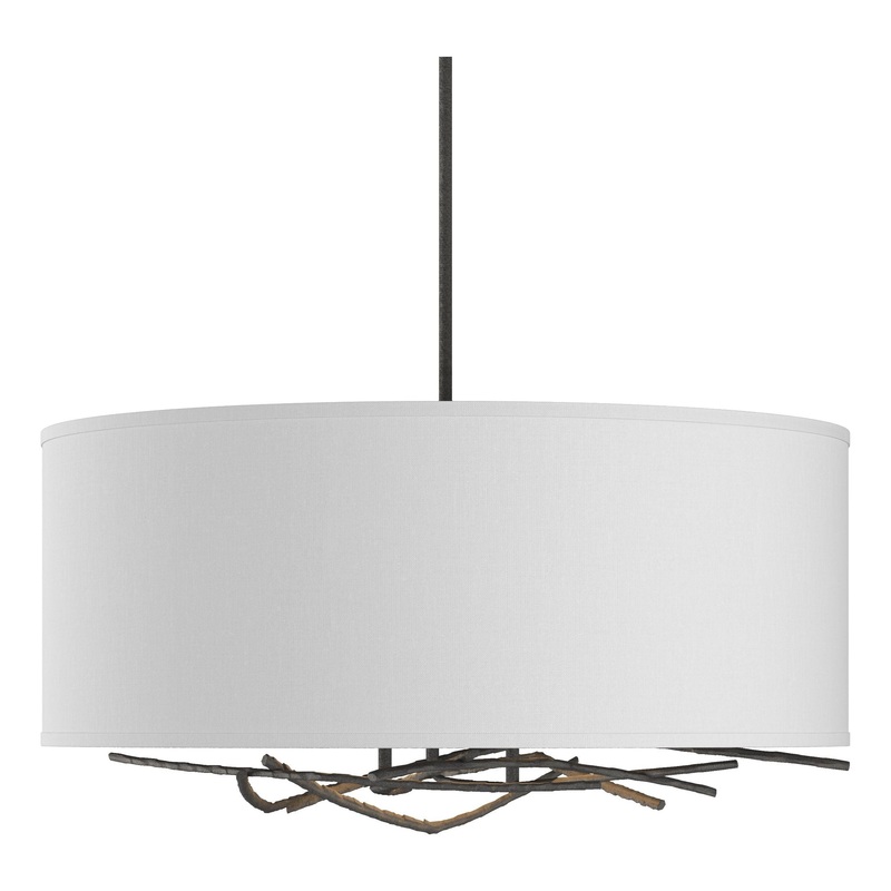Brindille Drum Shade Pendant Natural Iron Natural Anna Shade (SF)