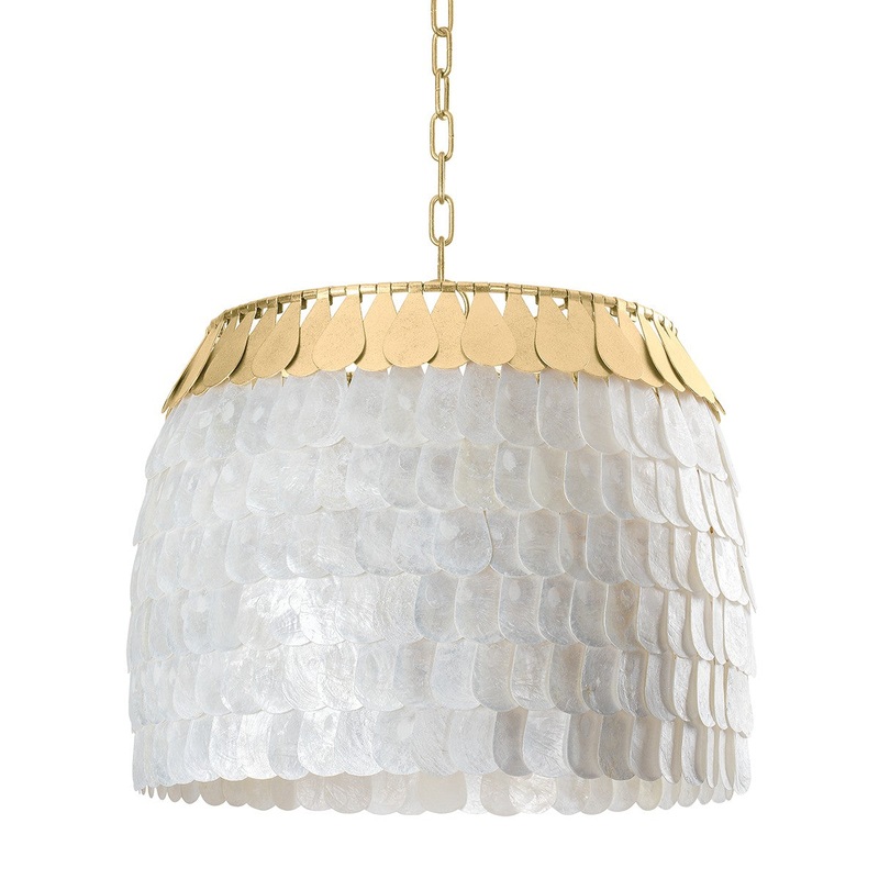 Corbett Lighting 434-18-VGL Coralie Four Light Chandelier Vintage Gold Leaf