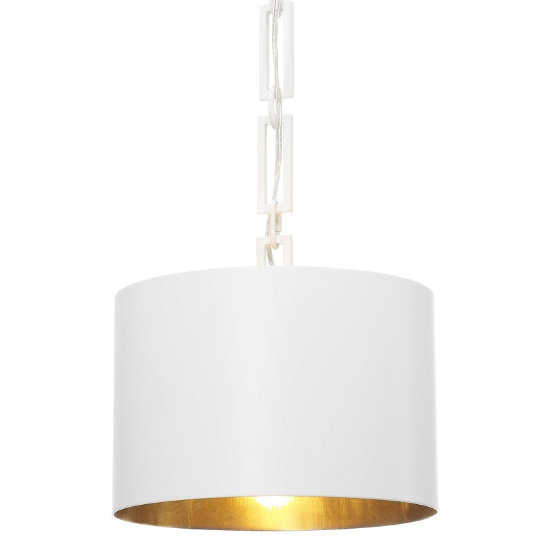 Crystorama 8683-MT-GA Alston One Light Chandelier Matte White / Antique Gold