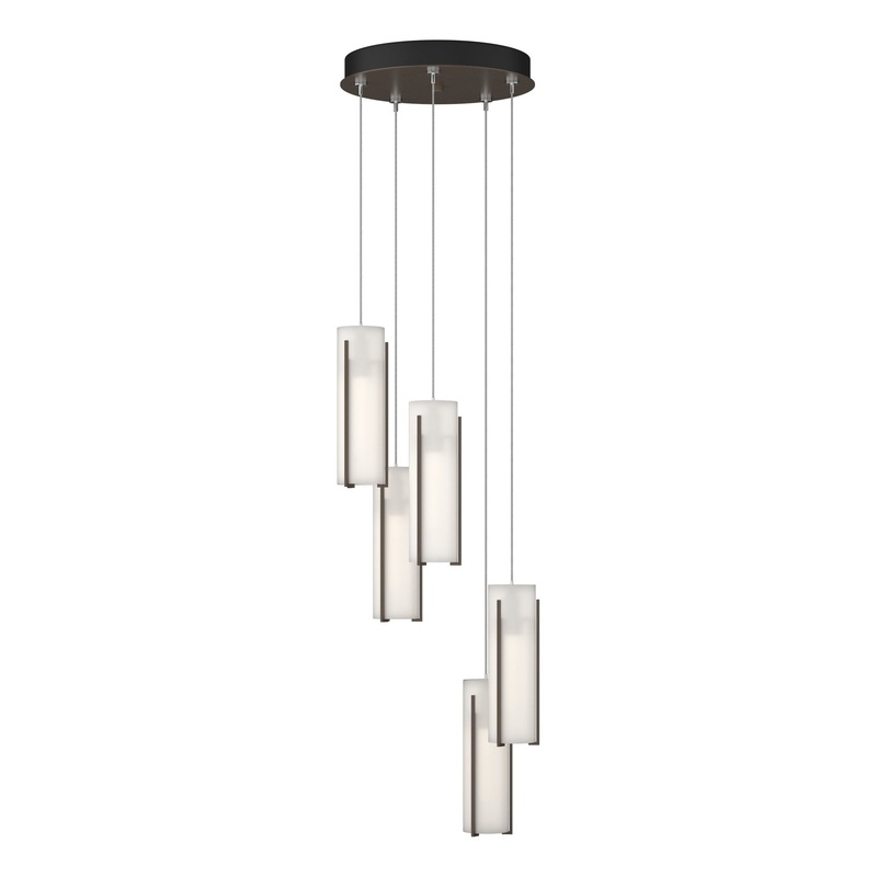 Exos Glass 5-Light Pendant Bronze Opal Glass (GG)