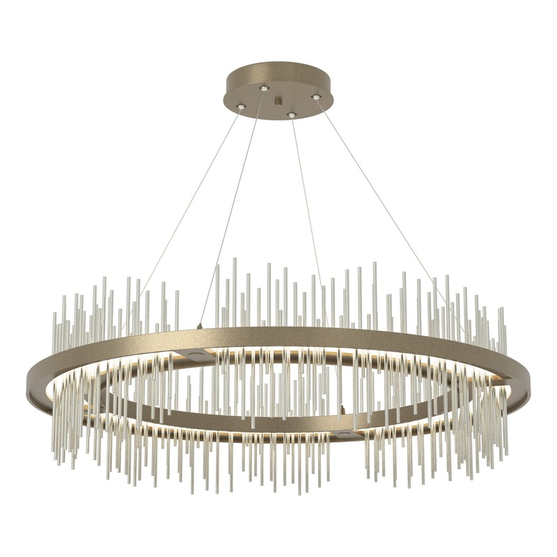 Gossamer Circular LED Pendant Soft Gold Sterling