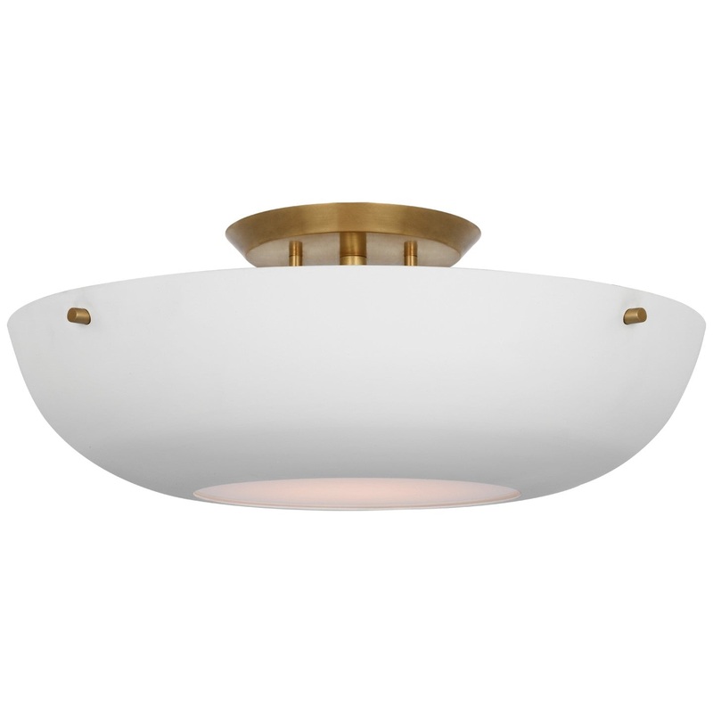 LED Flush Mount from the Valencia Collection in Hand-Rubbed Antique Brass Finish by Visual Comfort Signature
