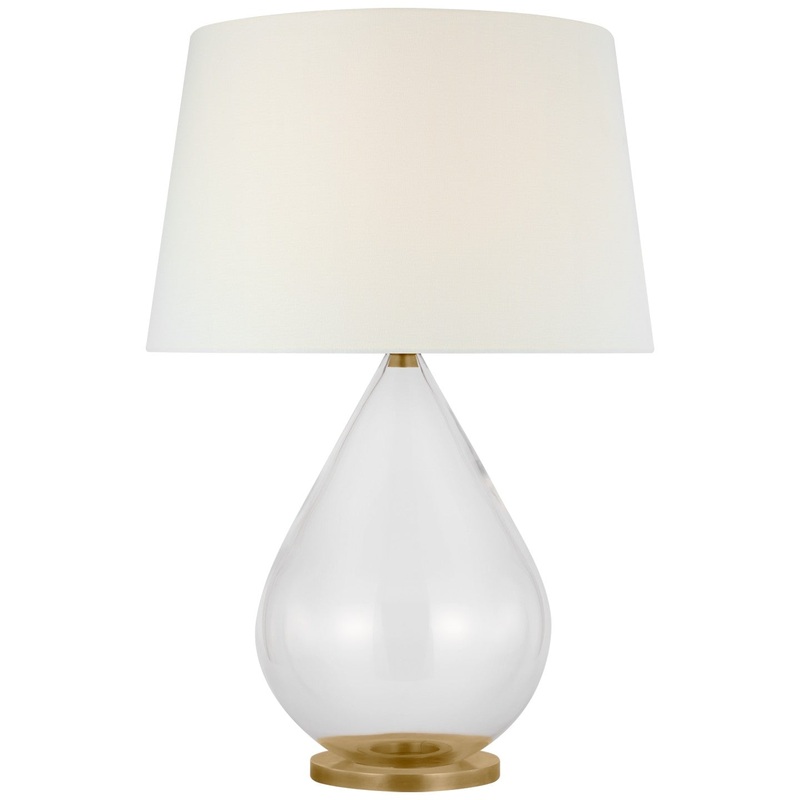 LED Table Lamp from the Vosges Collection in Clear Glass And Hand-Rubbed Antique Brass Finish by Visual Comfort Signature