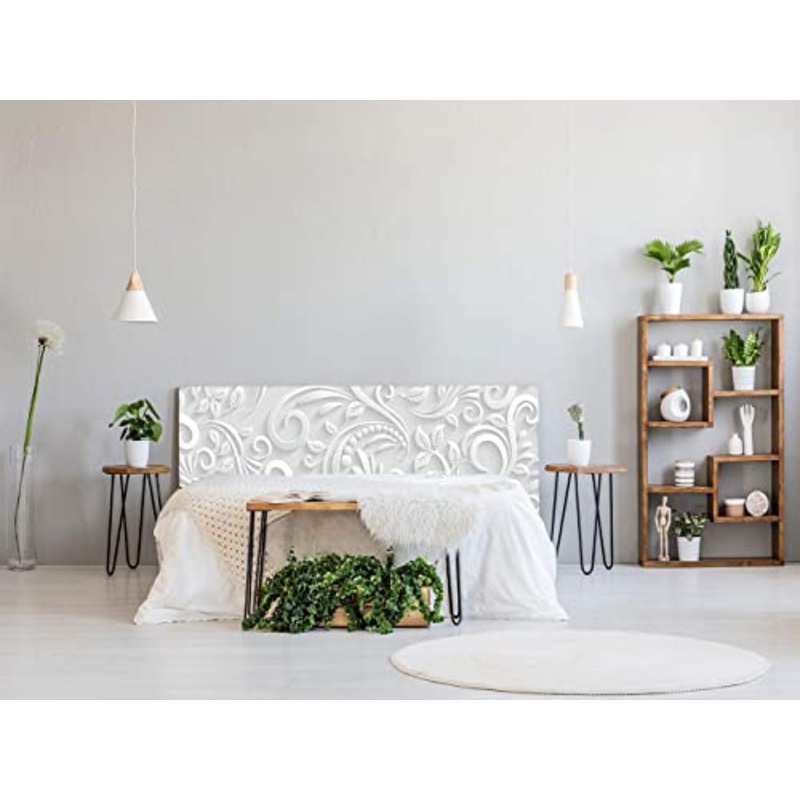 Oedim Testiera per Letto in PVC con Stampa Bianca, 135 x 60 cm, Disponibile in Diverse Misure | Testiera Leggera, Elegante, Resistente ed Economica