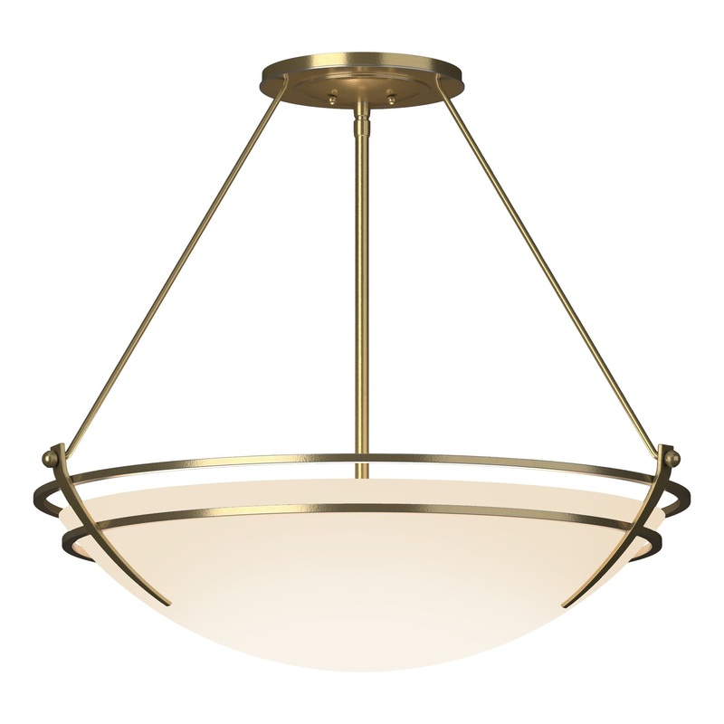 Presidio Tryne Large Semi-Flush Modern Brass Opal Glass (GG)