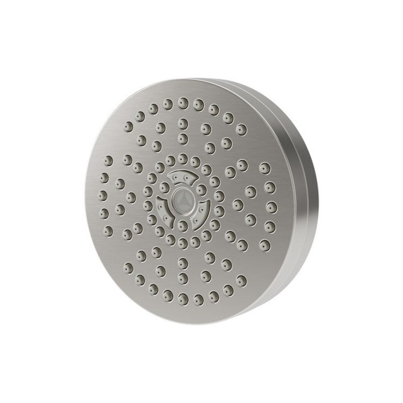 Showerhead HydroMersion 1 Functions Round Satin Nickel 4 Inch 1.5 Gallons per Minute 85 Rubber Nozzles