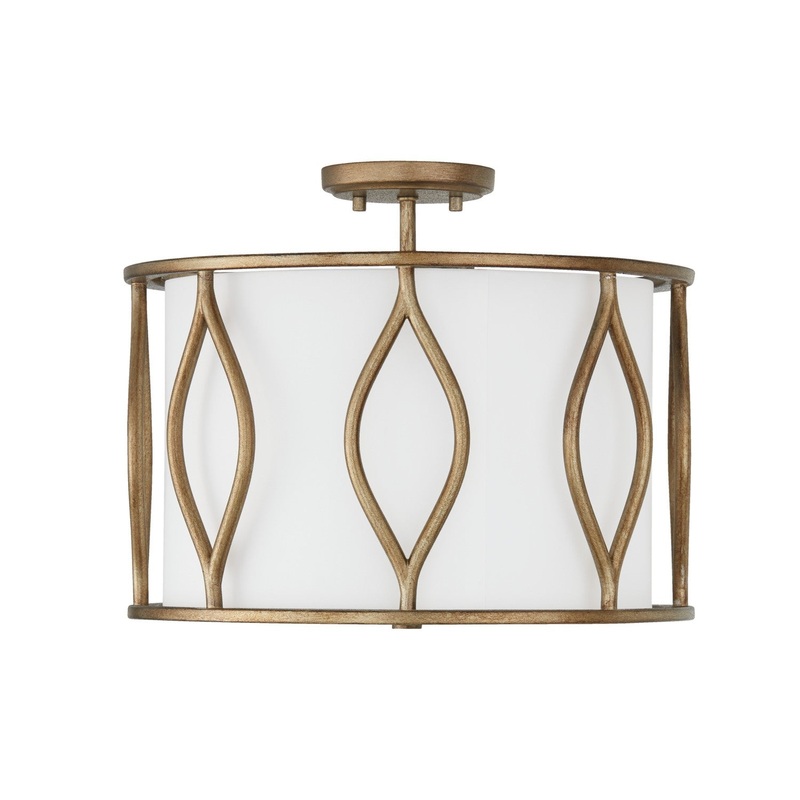 Three Light Semi-Flush Mount from the Cohen Collection in Mystic Luster Finish by Capital Lighting