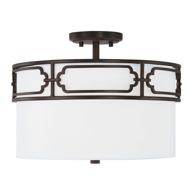 Three Light Semi-Flush Mount from the Merrick Collection in Old Bronze Finish by Capital Lighting
