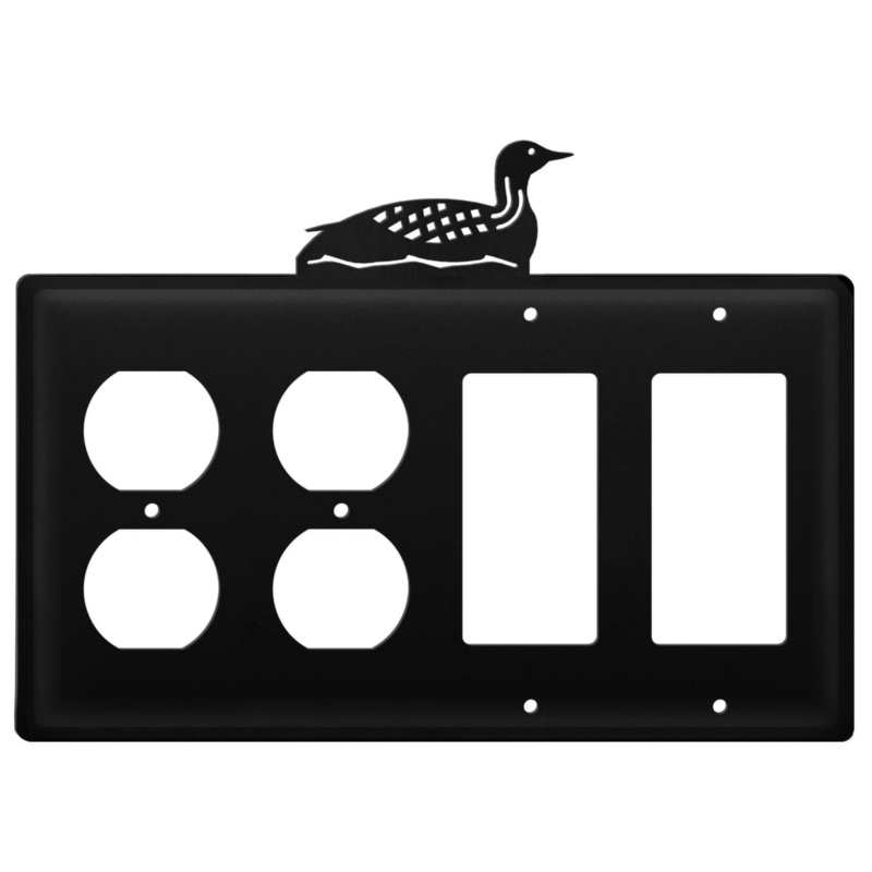 Village Wrought Iron EOOGG-116 Quad Loon Double Outlet and Double GFI Cover CUSTOM Product