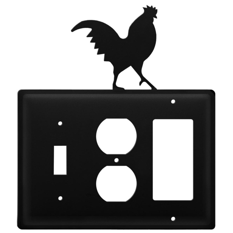 Village Wrought Iron ESOG-1 Triple Rooster Single Switch Outlet and GFI Cover CUSTOM Product