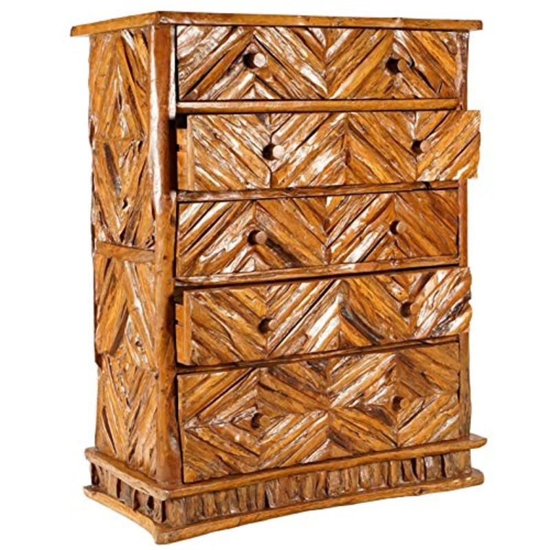 Windalf – Cassettiera in legno di teak, 140 cm