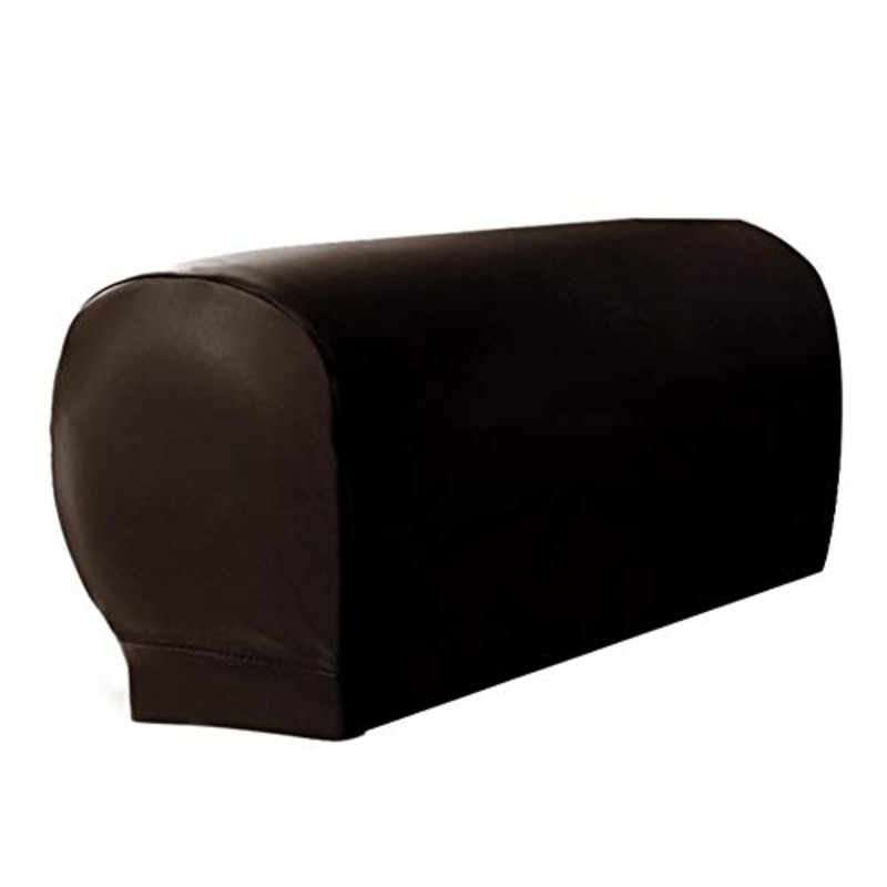 Yiran Copribraccioli per poltrona, 2 pezzi, ultra spessi e morbidi, in pelle PU, elasticizzata, per poltrone, divani, sedie, elastiche, impermeabili, per braccioli