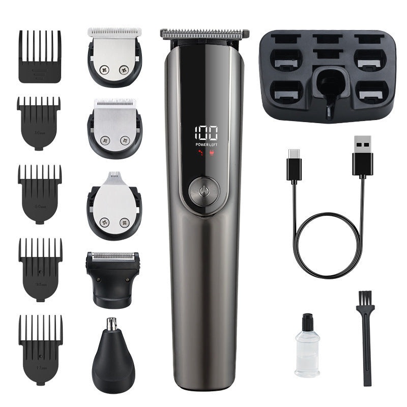 5-in-1 Professional Men’s Grooming Kit – Cordless Hair Clipper, Beard Trimmer(Electroplating gun)