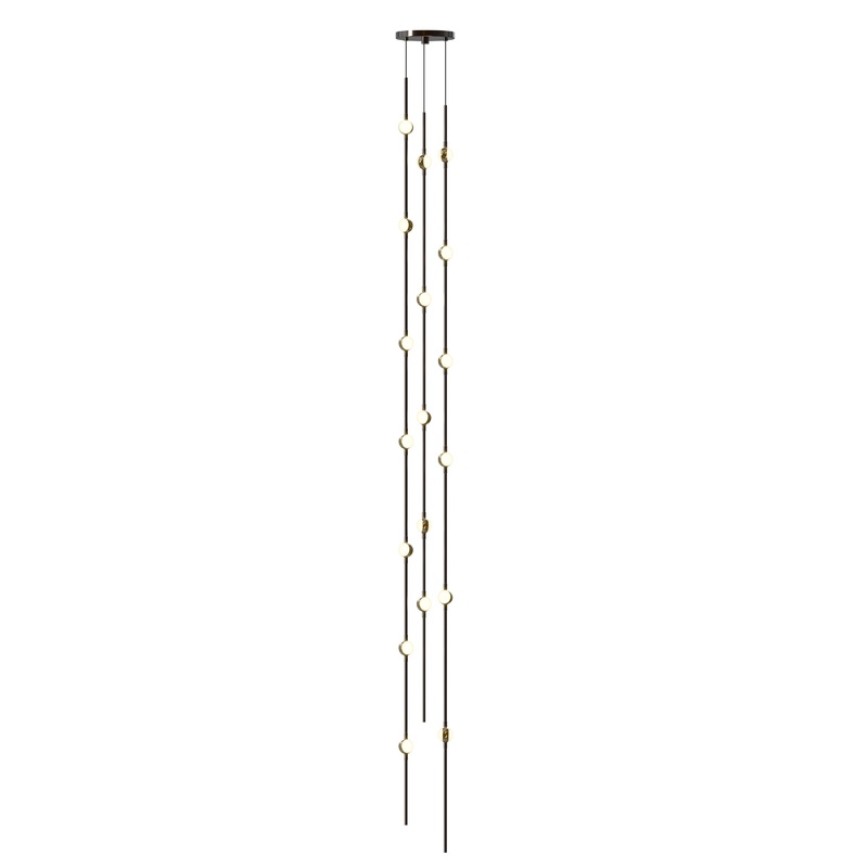 Constellation Andromeda Tall 6″ Round LED Pendant Espresso Black with White Optical Acrylic 2200K 20′ Adjustable Cord