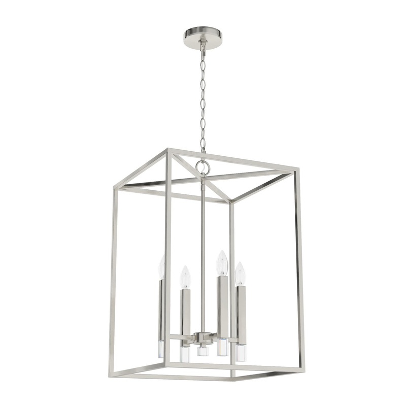 Four Light Foyer Pendant from the Sunjai Collection in Brushed Nickel Finish by Hunter