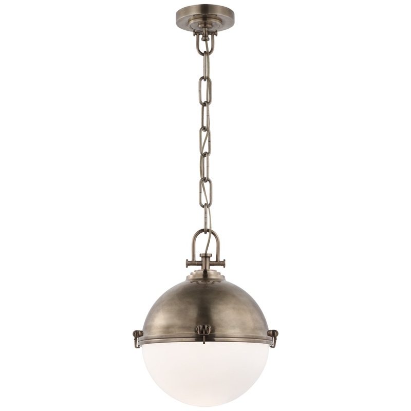 LED Pendant from the Adrian Collection in Antique Nickel Finish by Visual Comfort Signature