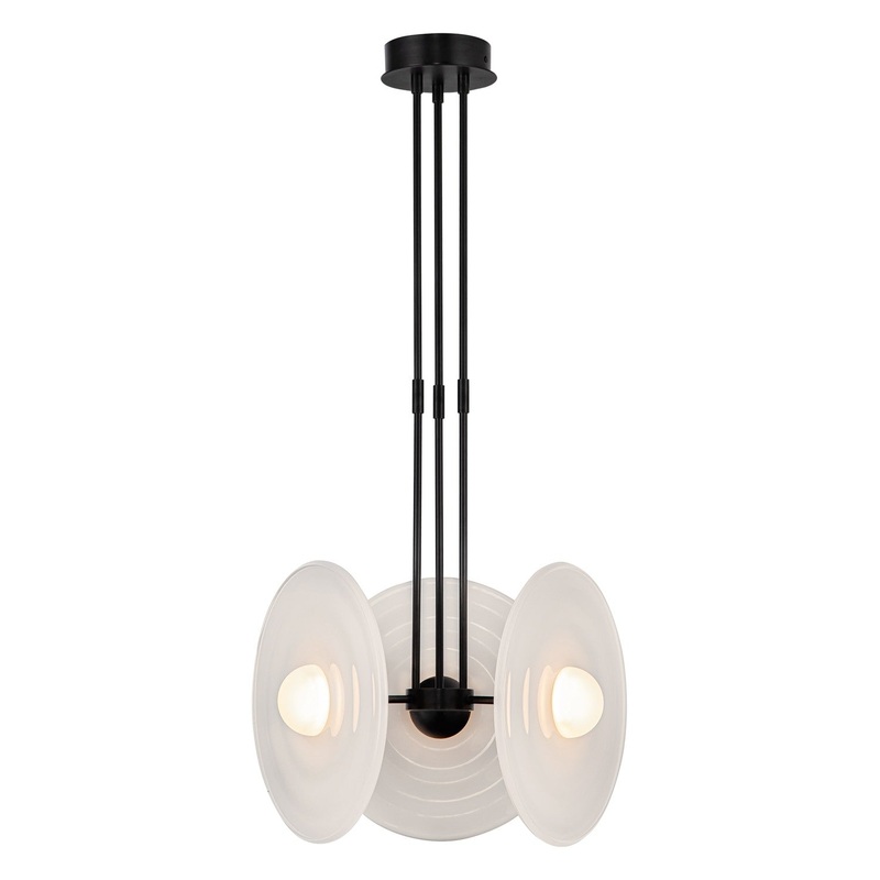 LED Pendant from the Harbour Collection in Urban Bronze/Glossy Opal Glass Finish by Alora