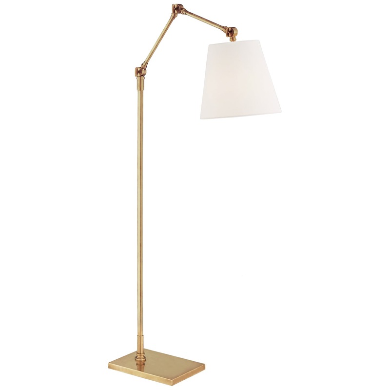 One Light Floor Lamp from the Graves Collection in Hand-Rubbed Antique Brass Finish by Visual Comfort Signature