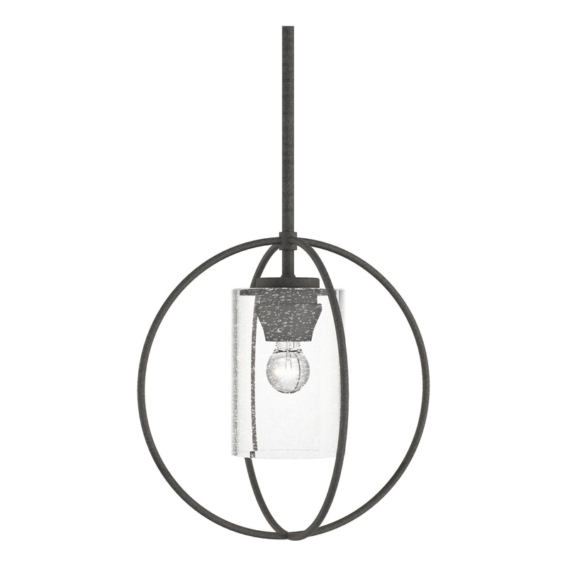 Rhythm Mini Pendant Natural Iron Seeded Clear Glass (II)