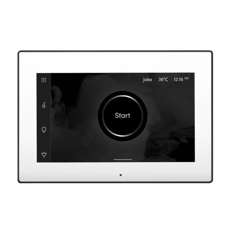 Steam Kit iSteamX White/Matte Black Shower Control with Steamhead for MS90 to MSSUPER3