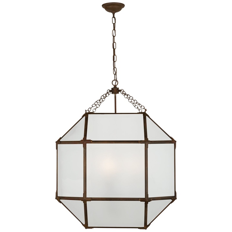 Three Light Lantern from the Morris Collection in Antique Zinc Finish by Visual Comfort Signature