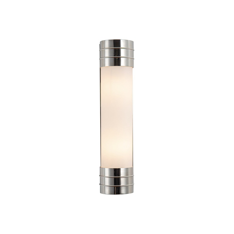 Two Light Vanity from the Willard Collection in Polished Nickel/Matte Opal Glass Finish by Alora