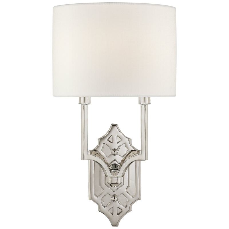Two Light Wall Sconce from the Silhouette Collection in Polished Nickel Finish by Visual Comfort Signature