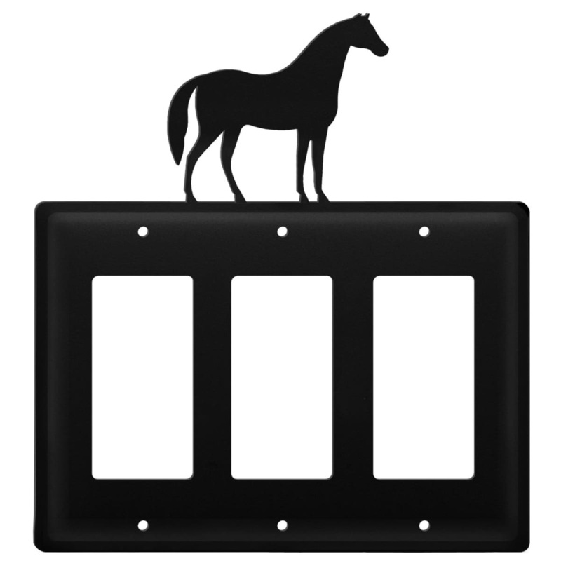 Village Wrought Iron EGGG-68 Triple Horse Triple GFI Cover CUSTOM Product