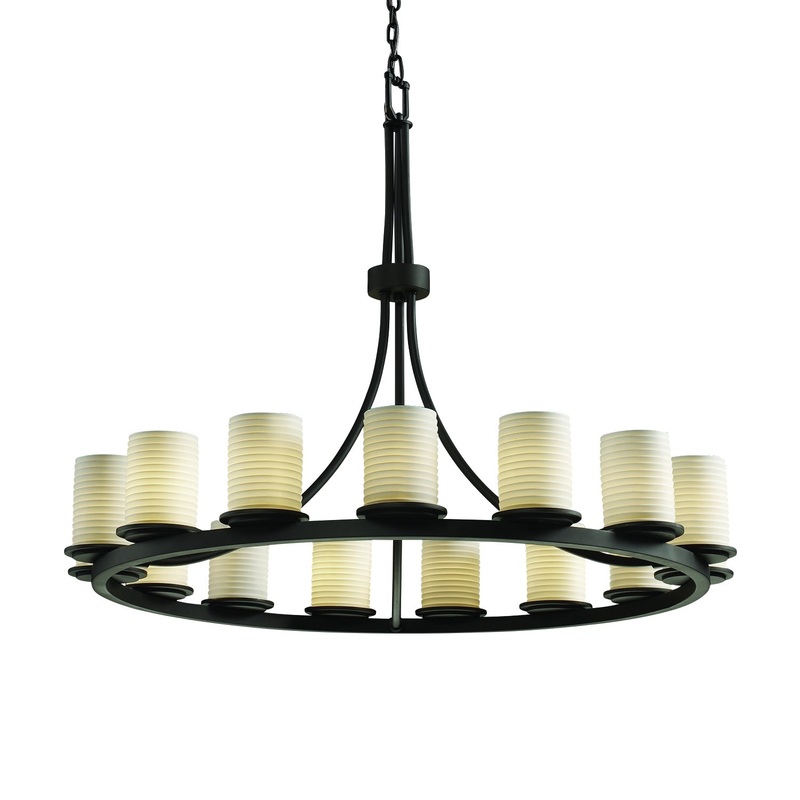 15 Light Chandelier from the Limoges Collection in Matte Black Finish by Justice Designs