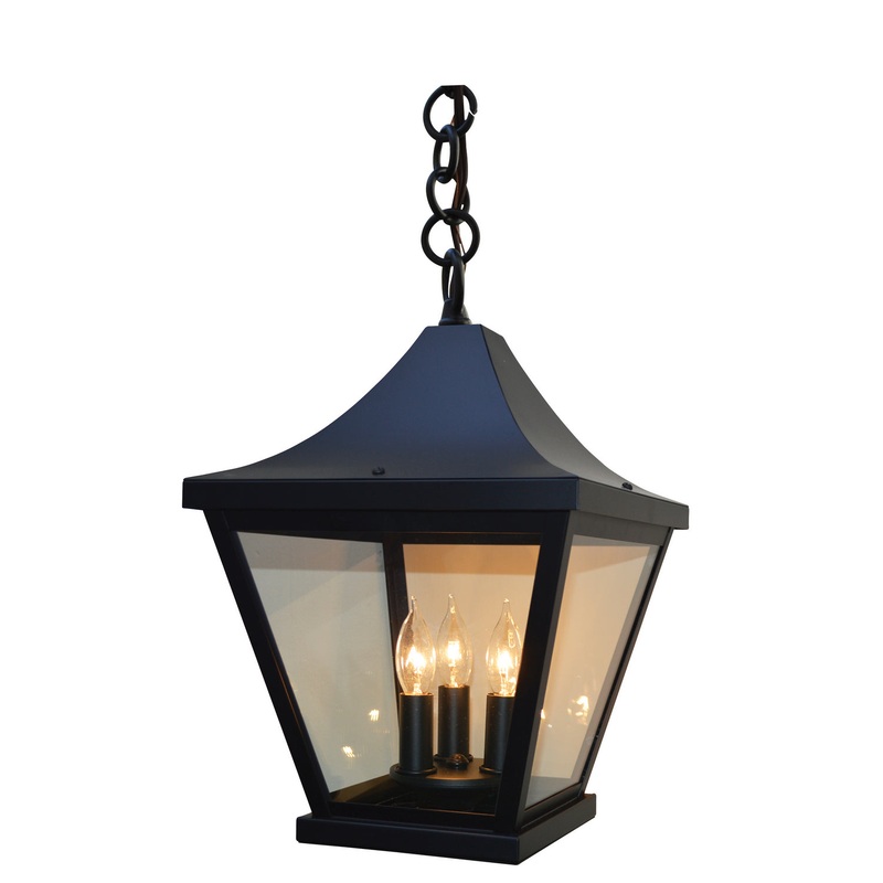 Arroyo NAH-10CLR-BK Nantes Three Light Pendant Satin Black