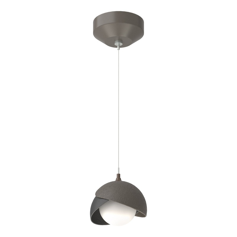 Brooklyn Double Shade Low Voltage Mini Pendant Dark Smoke Black