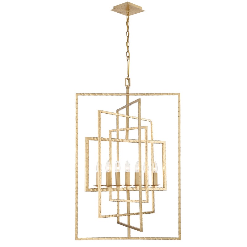 Crystorama 339-GA Capri Seven Light Chandelier Antique Gold