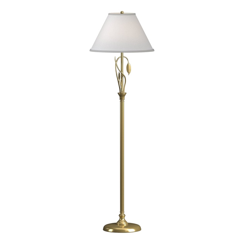 Forged Leaves and Vase Floor Lamp Modern Brass