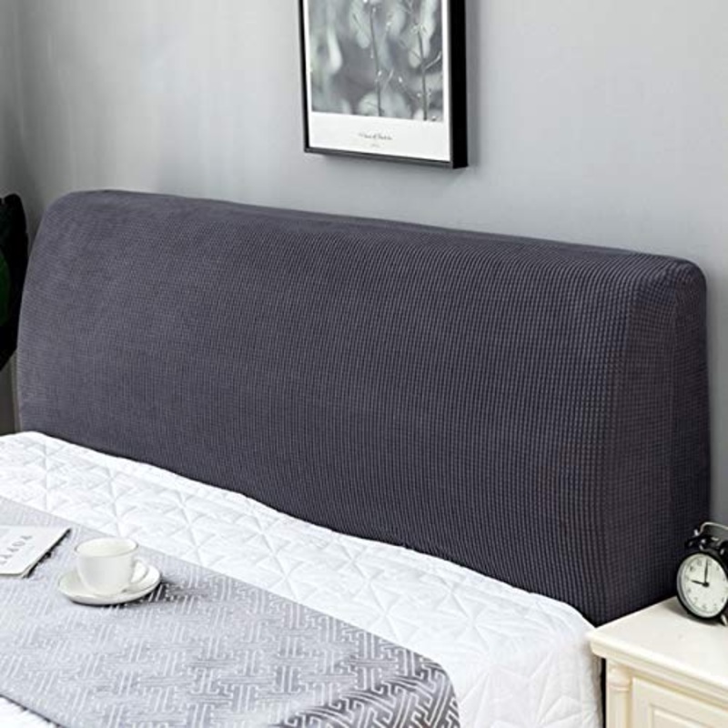 HDGZ Copritestata Letto Matrimoniale Imbottita Elastica Copritestata Letto Protezione Anti-Collision Copertura Testiera Letto Decorazione per Camera da Letto (Color : Gray, Size : 2.2m)