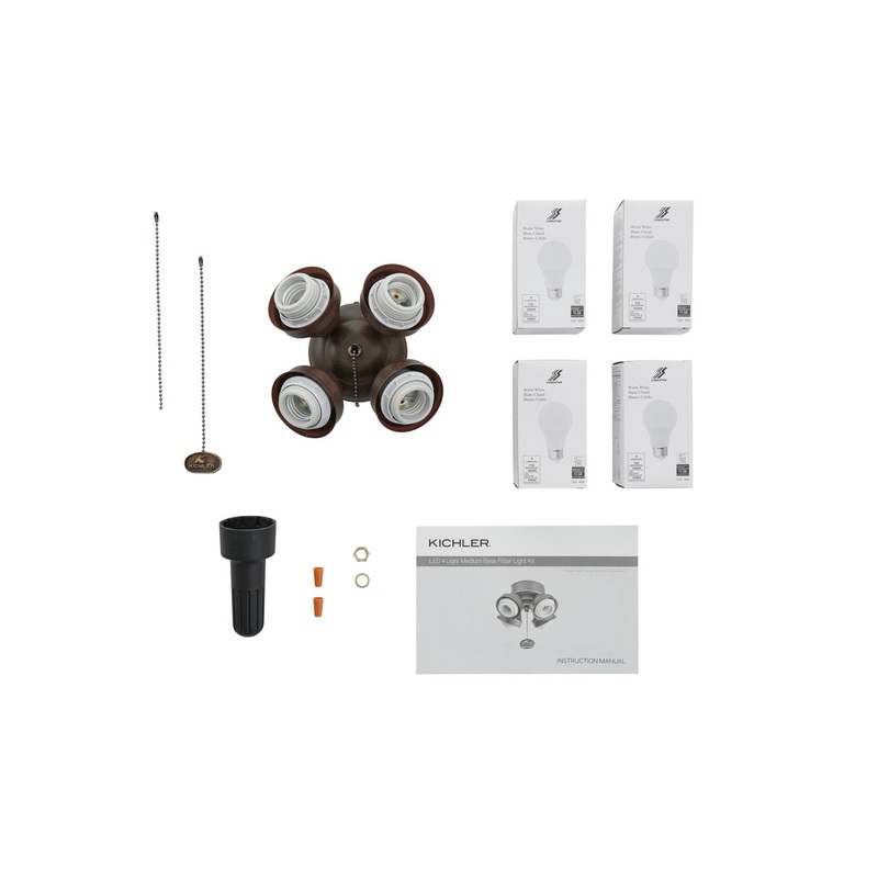 Kichler 350210TZ LED Fan Fitter, Tannery Bronze