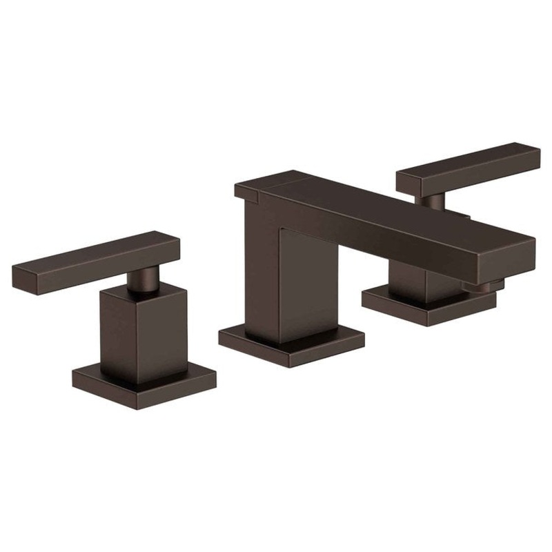 Lavatory Faucet Skylar Widespread 8 to 20 Inch Spread 2 Lever ADA WaterSense English Bronze 1.2 Gallons per Minute Pop-Up 3 Hole
