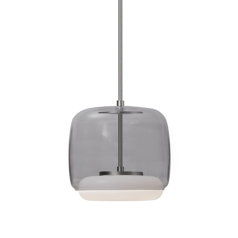 LED Pendant from the Enkel Collection in Smoked/Brushed Nickel Finish by Kuzco Lighting