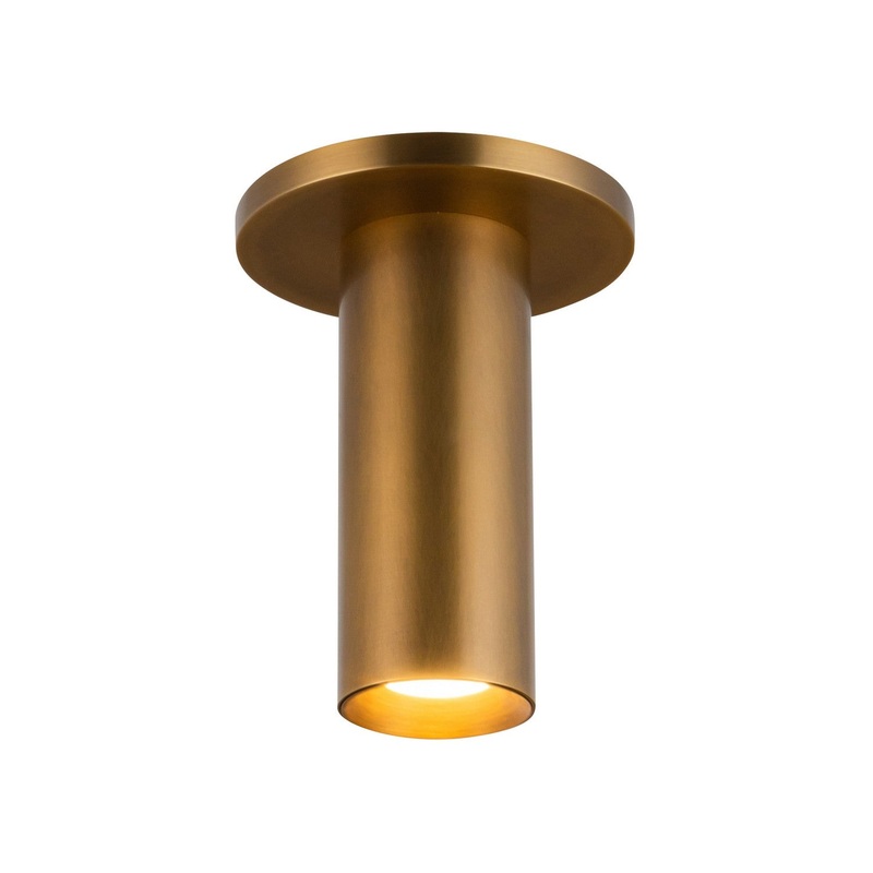 LED Semi-Flush Mount from the Mason Collection in Vintage Brass Finish by Kuzco Lighting