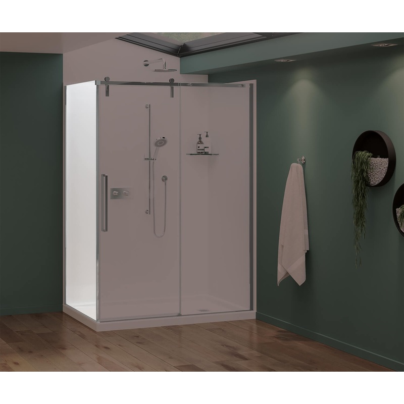 MAAX 135865-900-084-000 Nebula Return Panel for 36 in. Base with Clear glass in Chrome