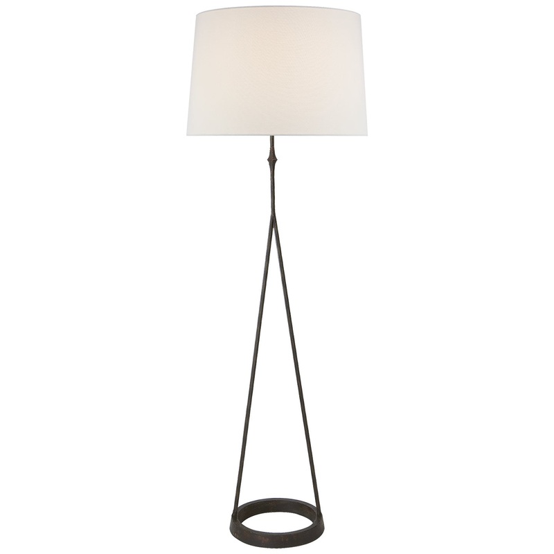 One Light Floor Lamp from the Dauphine Collection in Aged Iron Finish by Visual Comfort Signature