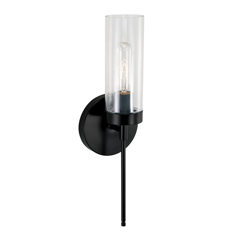 One Light Wall Sconce from the Riley Collection in Matte Black Finish by Capital Lighting