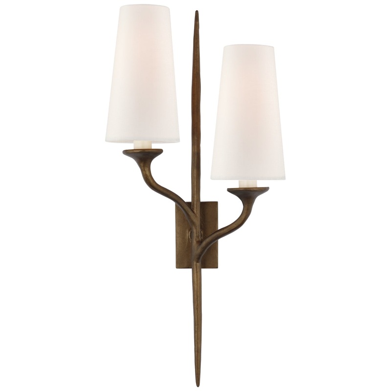 Two Light Wall Sconce from the Iberia Collection in Antique Bronze Leaf Finish by Visual Comfort Signature