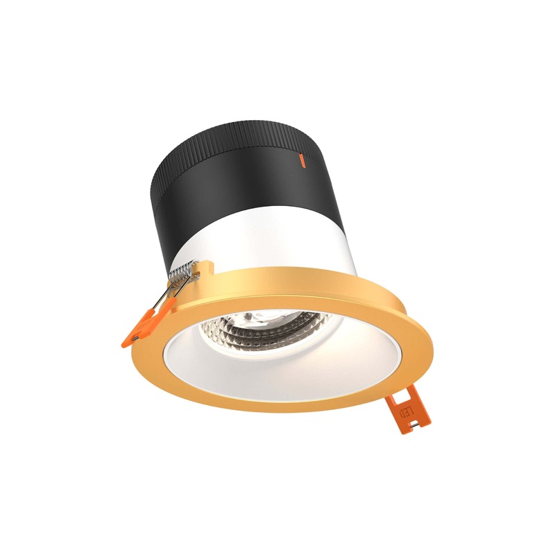 4″ Modular Downlight White with Gold Trim 60 Degrees Sloped Ceiling