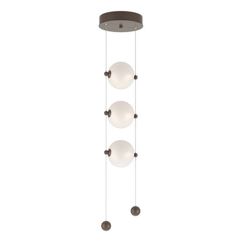 Abacus 3-Light LED Pendant Bronze Opal Glass (GG)