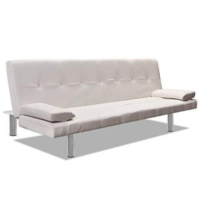 Bagno Italia Divano Letto Moderno 3 posti Ecopelle reclinabile Bianco Soggiorno Sofa Modello Jenny I