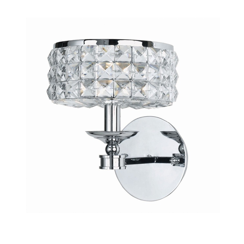 Crystorama 801-CH-CL-MWP Chelsea One Light Wall Mount Polished Chrome (Discontinued)