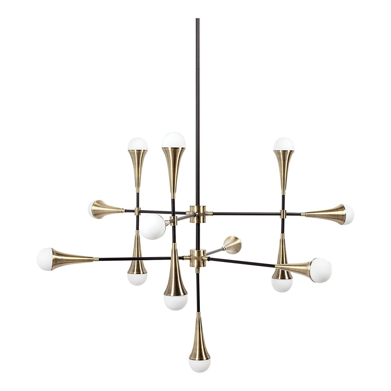 Decarlo Chandelier Black/Gold Metal