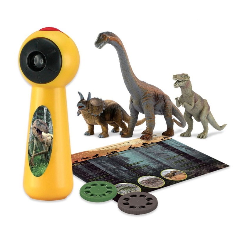 Dinosaur Projector and 3 Toy Figures Play Set – Kids STEM Learning Set
