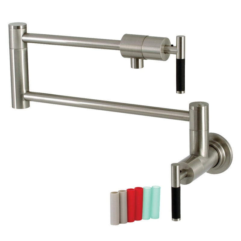 Kingston Brass KS4108CKL Kaiser Wall Mount Pot Filler Faucet, Brushed Nickel