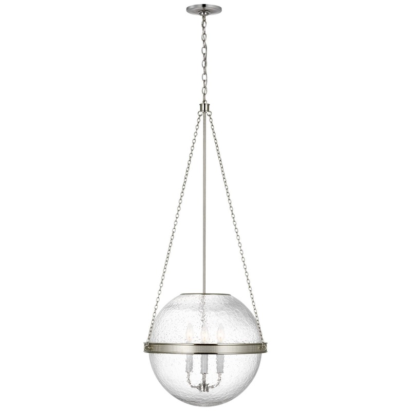 LED Pendant from the Reese Collection in Polished Nickel Finish by Visual Comfort Signature